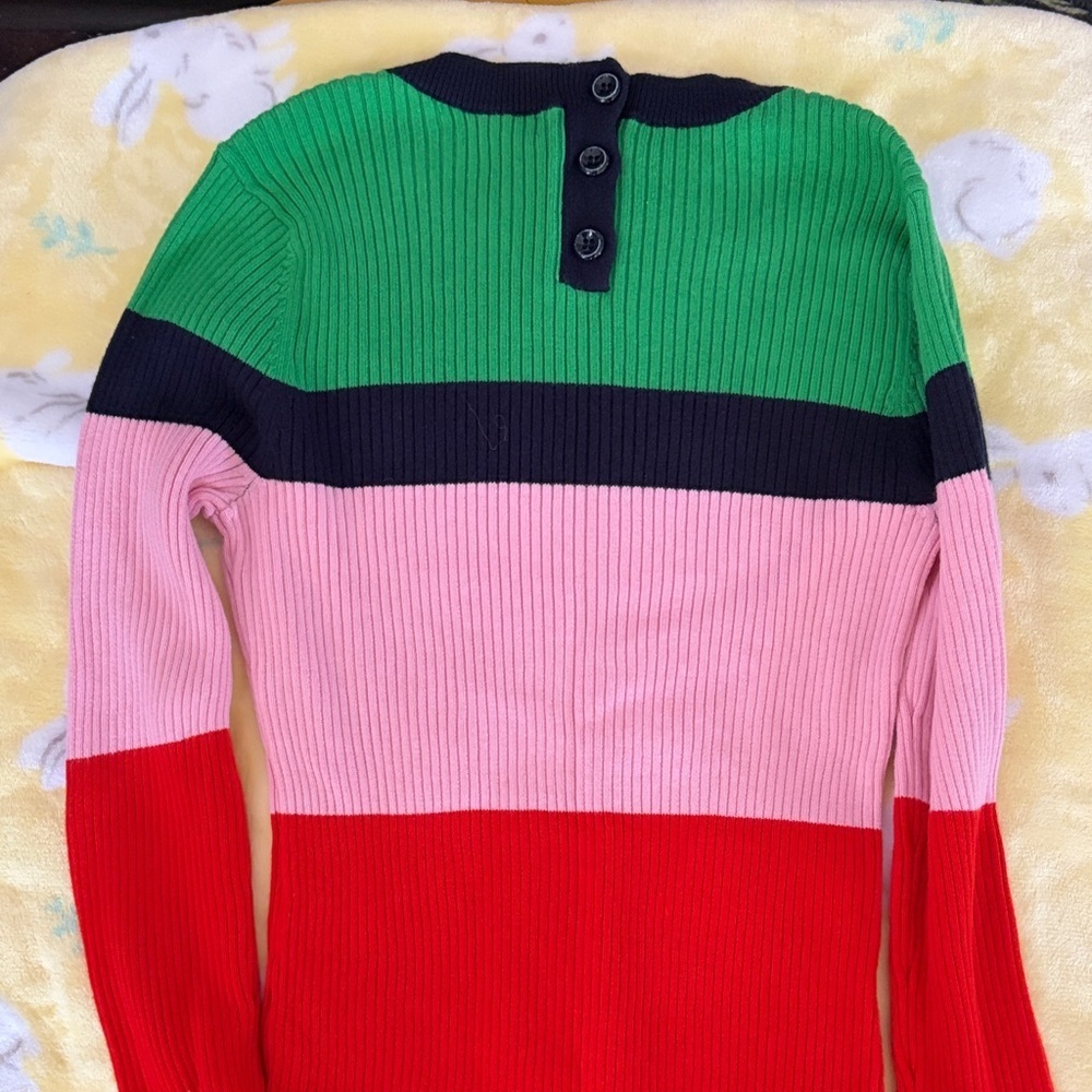 1901 Women's Colorblock Sweater - Green, Pink, Red, and Black - Picture 4 of 4